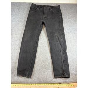Vintage 90s Levis 505 Jeans Mens 40x32 Black Regular Fit Straight Leg Red Tab